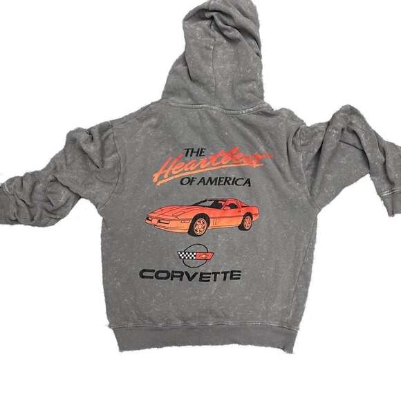 Ayer Acid Wash Corvette 'The Heartbeat of America' Hoodie